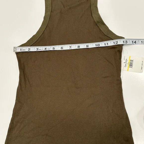 NWT Free People Wide Eyed Tank Top Army Green Size Med - Picture 8 of 8